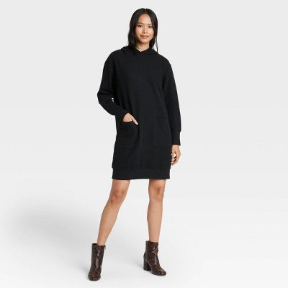 Target Who What Wear Black Sweatshirt Dress